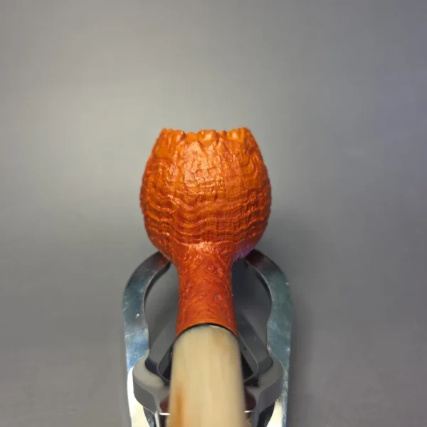 Sebastian Heck Sandblasted Devil Anse w/ Horn Handmade Briar Pipe, New - Image 7