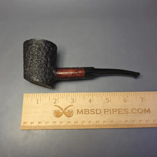 James Upshall Bark EXL Partially Rusticated Poker Sitter Estate Briar Pipe, Unsmoked - Image 8