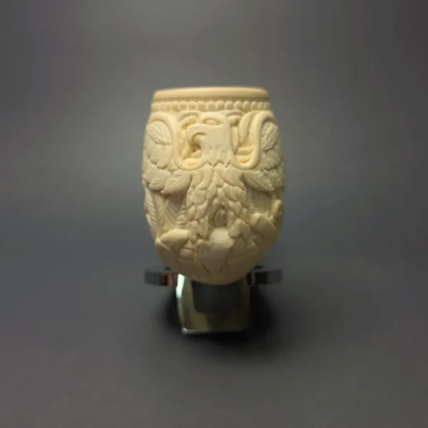 MBSD Meerschaum Silver Eagle Carved Brandy Reverse Calabash Block Meerschaum Pipe, New - Image 4
