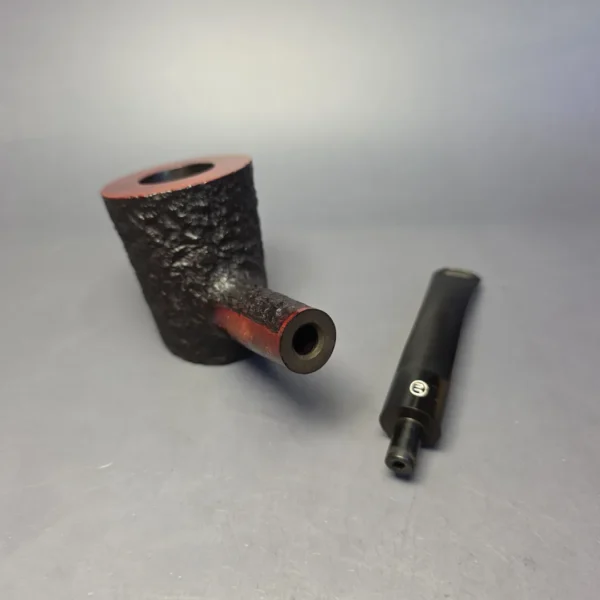 James Upshall Bark EXL Partially Rusticated Poker Sitter Estate Briar Pipe, Unsmoked - Image 10