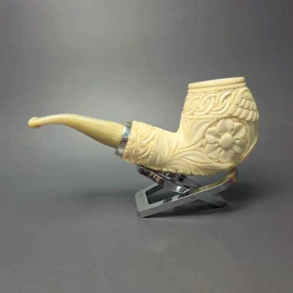 MBSD Meerschaum Silver Eagle Carved Brandy Reverse Calabash Block Meerschaum Pipe, New - Image 5