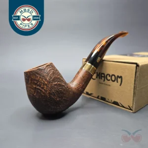 Chacom Churchill 851 Sandblasted Brandy w/ Brass Estate Briar Pipe, Unsmoked