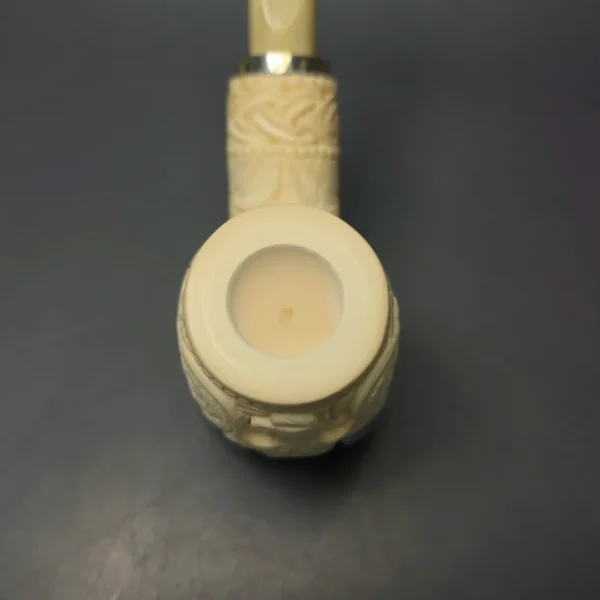 MBSD Meerschaum Silver Eagle Carved Brandy Reverse Calabash Block Meerschaum Pipe, New - Image 8