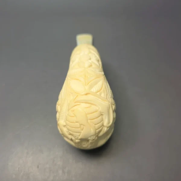 MBSD Meerschaum Silver Eagle Carved Brandy Reverse Calabash Block Meerschaum Pipe, New - Image 9