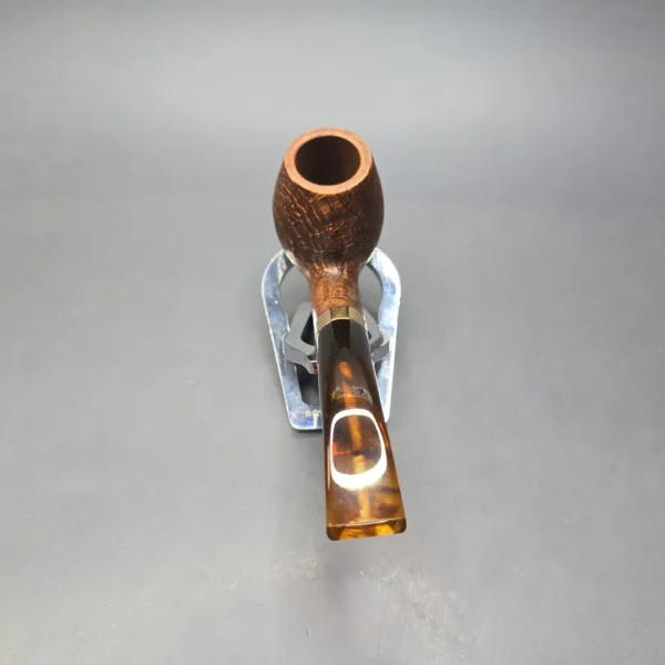 Chacom Churchill 851 Sandblasted Brandy w/ Brass Estate Briar Pipe, Unsmoked - Image 5
