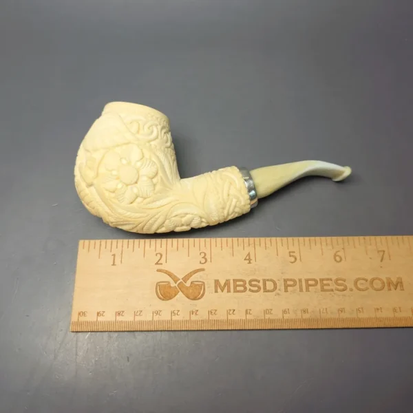 MBSD Meerschaum Silver Eagle Carved Brandy Reverse Calabash Block Meerschaum Pipe, New - Image 10