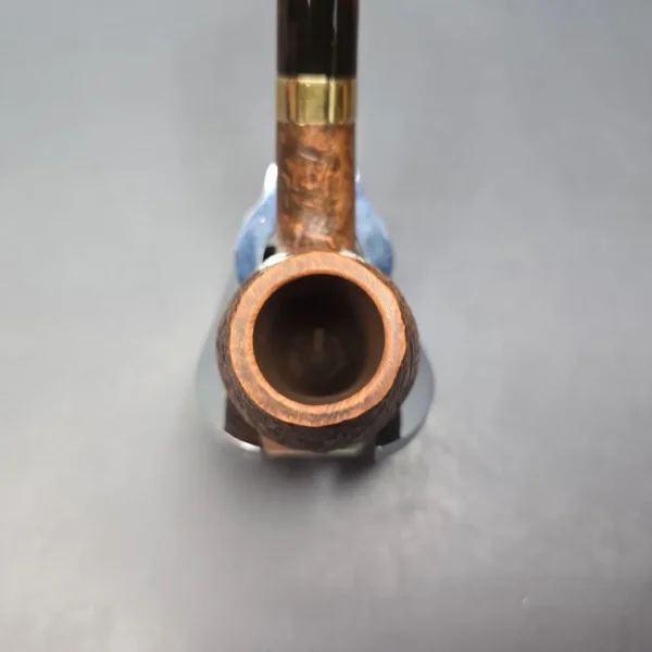 Chacom Churchill 851 Sandblasted Brandy w/ Brass Estate Briar Pipe, Unsmoked - Image 6
