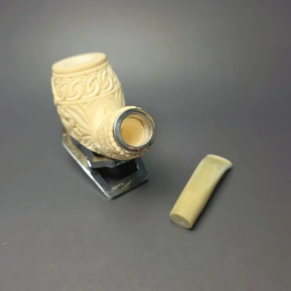 MBSD Meerschaum Silver Eagle Carved Brandy Reverse Calabash Block Meerschaum Pipe, New - Image 13