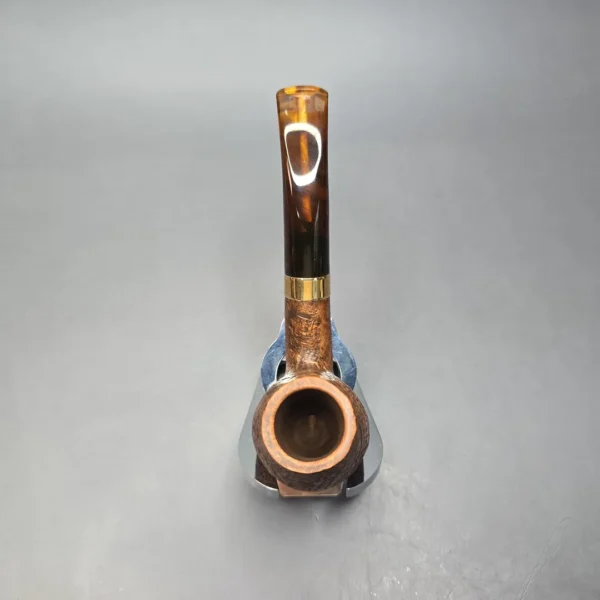 Chacom Churchill 851 Sandblasted Brandy w/ Brass Estate Briar Pipe, Unsmoked - Image 8