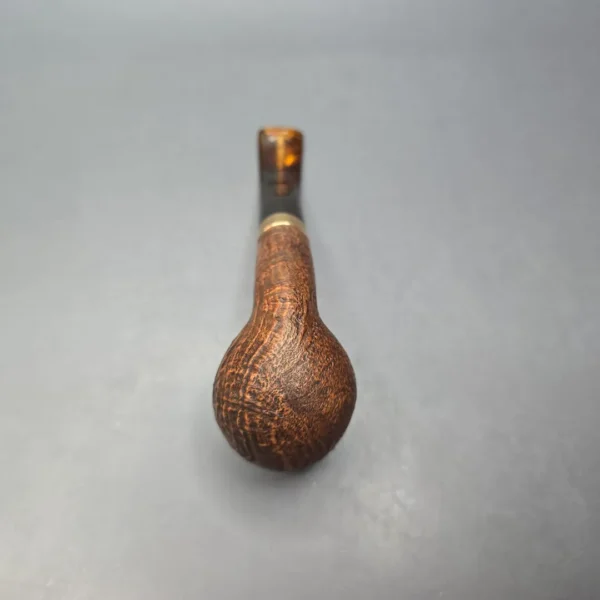Chacom Churchill 851 Sandblasted Brandy w/ Brass Estate Briar Pipe, Unsmoked - Image 9