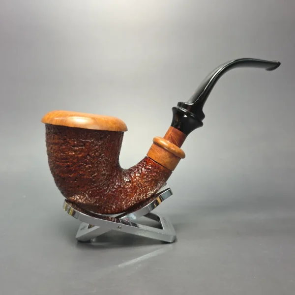Ser Jacopo Pre-1994 Delecta Maxima R1 Partially Rusticated Calabash Estate Briar Pipe, Unsmoked - Image 11