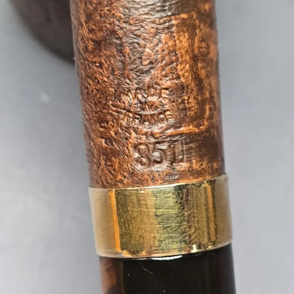 Chacom Churchill 851 Sandblasted Brandy w/ Brass Estate Briar Pipe, Unsmoked - Image 11