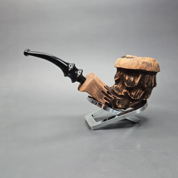 Nording Spruce Matte Partially Rusticated Freehand Estate Briar Pipe, Unsmoked - Image 4