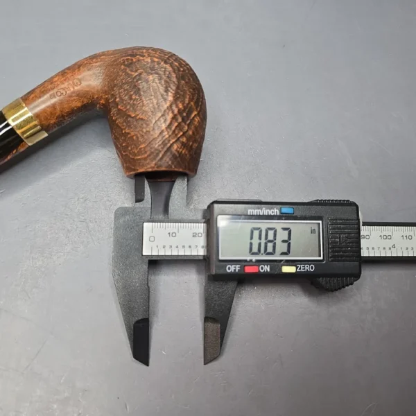 Chacom Churchill 851 Sandblasted Brandy w/ Brass Estate Briar Pipe, Unsmoked - Image 13