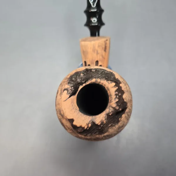 Nording Spruce Matte Partially Rusticated Freehand Estate Briar Pipe, Unsmoked - Image 6