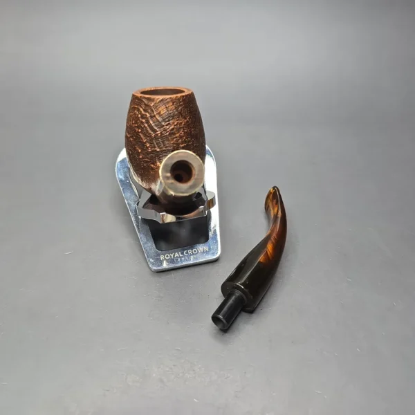 Chacom Churchill 851 Sandblasted Brandy w/ Brass Estate Briar Pipe, Unsmoked - Image 14