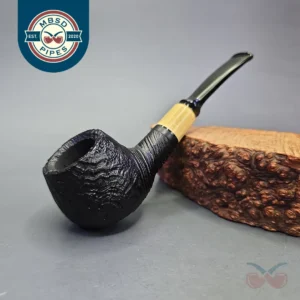 MBSD Briars by Piero Vitale Vintage Sandblasted Author w/ Boxwood, Briar Pipe, New