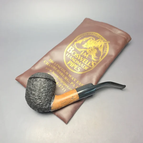 JM Boswell 2010 XL Partially Rusticated Rhodesian Estate Briar Pipe, Unsmoked - Image 9