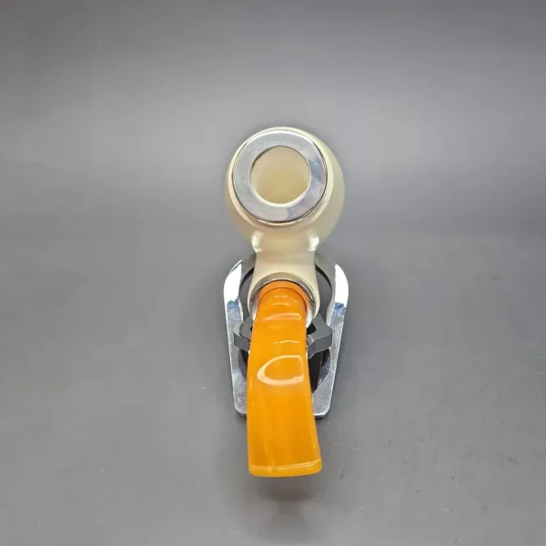 MBSD Meerschaum Silver Double Silver Smooth Oom Paul Reverse Calabash Block Meerschaum Pipe, New - Image 7