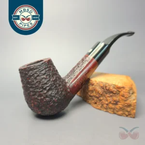 James Upshall Bark EXL Rusticated Long Shank Brandy Estate Briar Pipe, Unsmoked