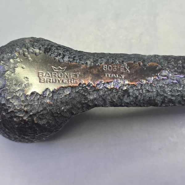 Savinelli Baronet Bruyere 803 EX Rusticated Lumberman Estate Briar Pipe, Unsmoked - Image 10