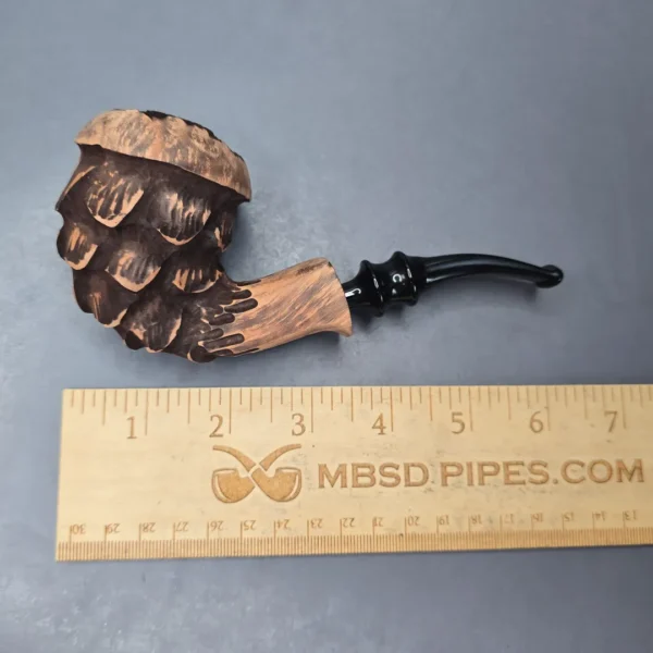 Nording Spruce Matte Partially Rusticated Freehand Estate Briar Pipe, Unsmoked - Image 11