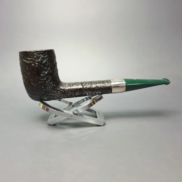 Ashton Brindle LX Sandblasted Canadian w/ Silver Handmade Briar Pipe, New - Image 3