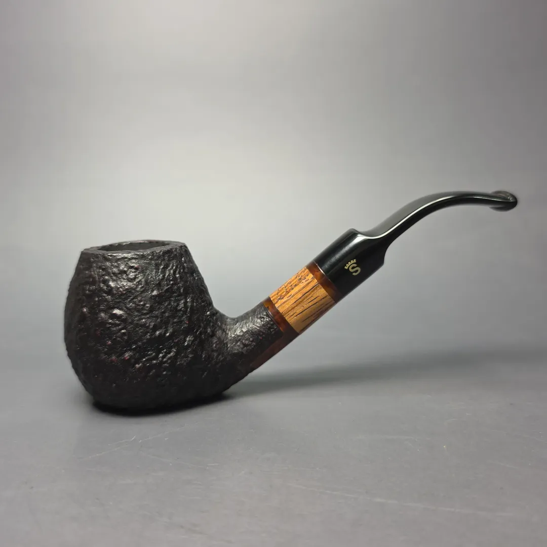Stanwell Pre-2010 Zebrano 06 Sandblasted Apple Sitter Estate Briar Pipe, Unsmoked - Image 2