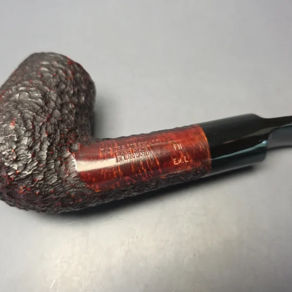 James Upshall Bark EXL Rusticated Long Shank Brandy Estate Briar Pipe, Unsmoked - Image 7