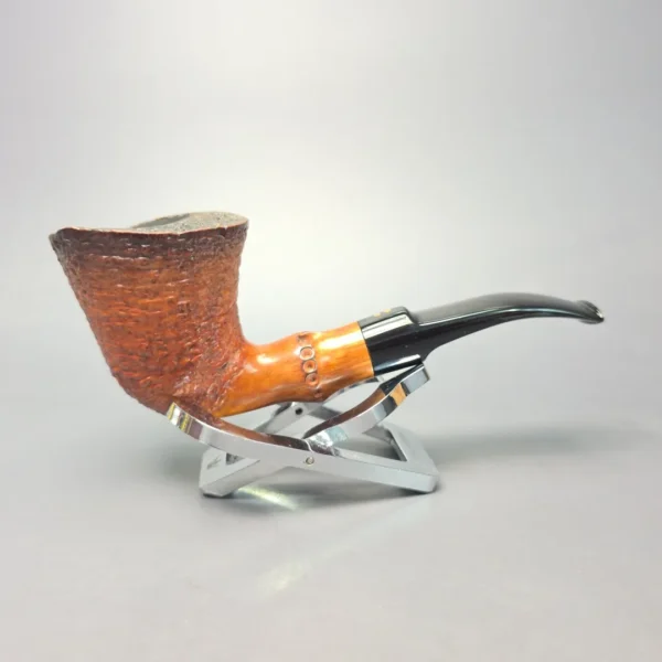 Radice Rind G Rusticated Dublin w/ Faux Bamboo Estate Briar Pipe, Italian Estates - Image 3