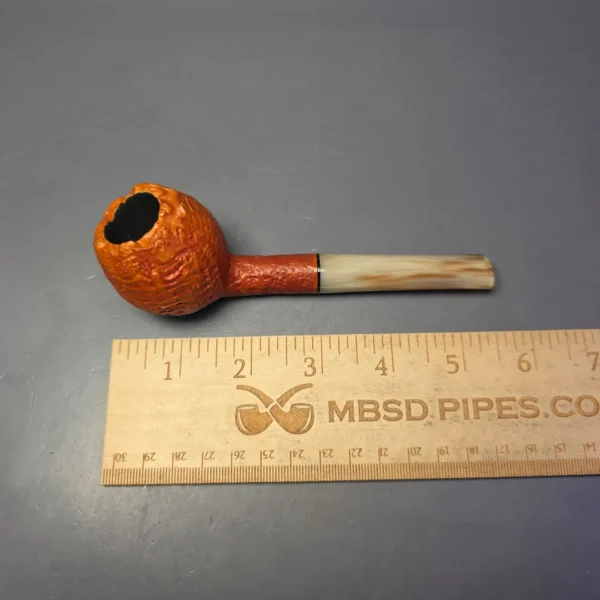 Sebastian Heck Sandblasted Devil Anse w/ Horn Handmade Briar Pipe, New - Image 11