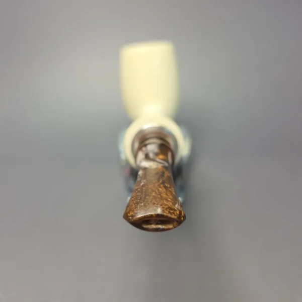 MBSD Meerschaum Silver XXL Smooth Billiard Reverse Calabash Block Meerschaum Pipe, New - Image 6