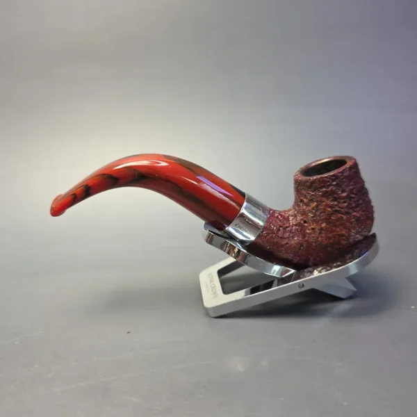 Peterson Irish Harp 230 Sandblasted Bent w/ Silver Estate Briar Pipe, Irish Estates - Image 4