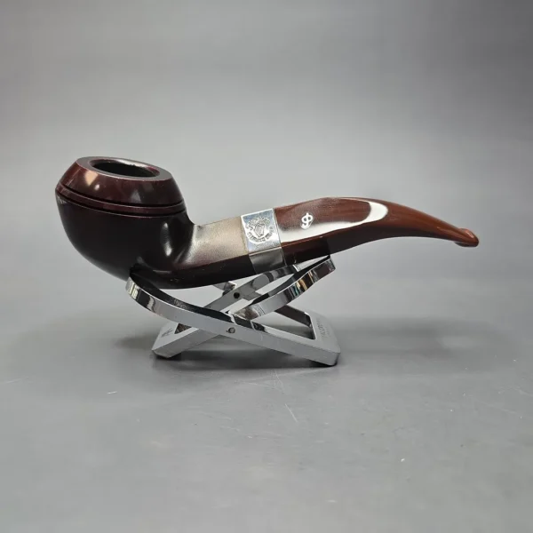 Peterson Irish Harp 80s Smooth Bent Bulldog w/ Silver Briar Pipe, New - Image 3