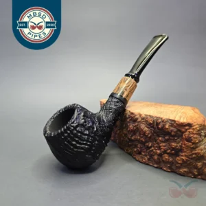 MBSD Briars by Piero Vitale Vintage Sandblasted Author w/ Olivewood, Briar Pipe, New