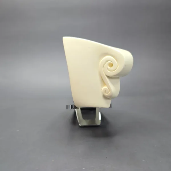 MBSD Meerschaum Silver Smooth Sculptural Sitter Reverse Calabash Block Meerschaum Pipe, New - Image 4