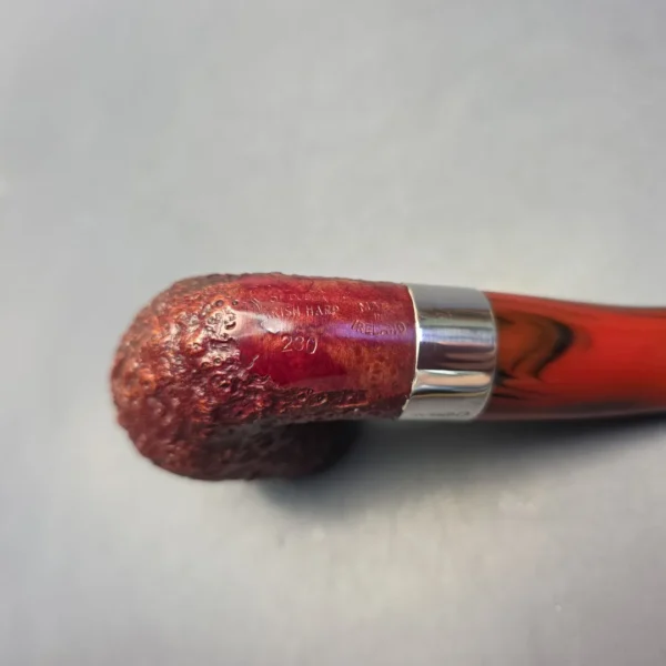 Peterson Irish Harp 230 Sandblasted Bent w/ Silver Estate Briar Pipe, Irish Estates - Image 7