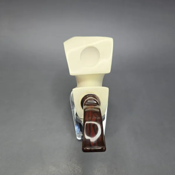 MBSD Meerschaum Silver Smooth Sculptural Sitter Reverse Calabash Block Meerschaum Pipe, New - Image 7