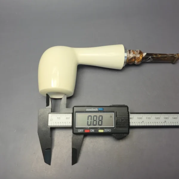 MBSD Meerschaum Silver XXL Smooth Billiard Reverse Calabash Block Meerschaum Pipe, New - Image 11