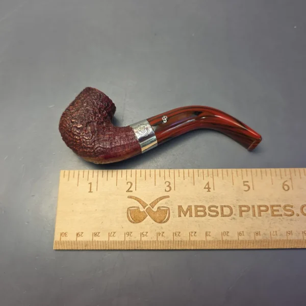 Peterson Irish Harp 230 Sandblasted Bent w/ Silver Estate Briar Pipe, Irish Estates - Image 8