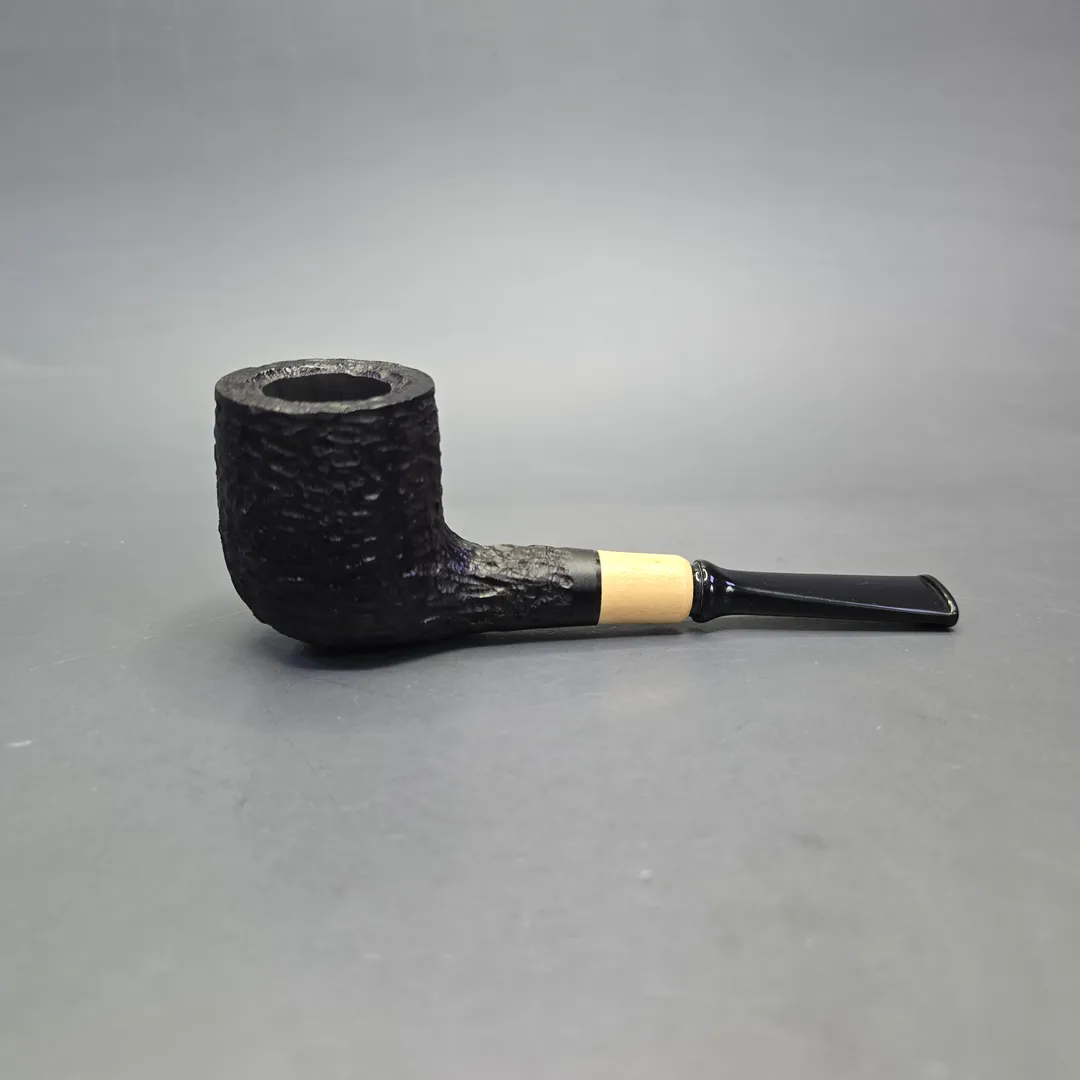 MBSD Briars by Piero Vitale Black Rusticated Billiard w/ Boxwood, Briar Pipe, New - Image 2