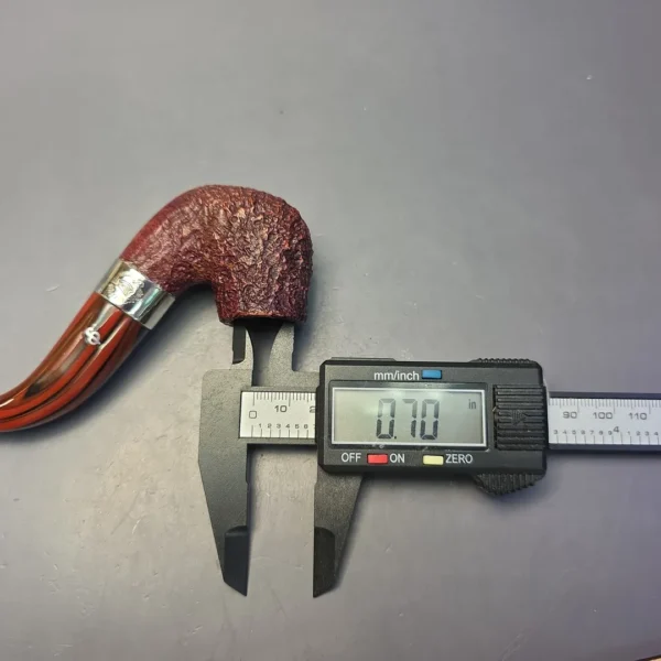 Peterson Irish Harp 230 Sandblasted Bent w/ Silver Estate Briar Pipe, Irish Estates - Image 9