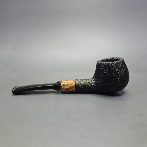 MBSD Briars by Piero Vitale Vintage Sandblasted Author w/ Olivewood, Briar Pipe, New - Image 5