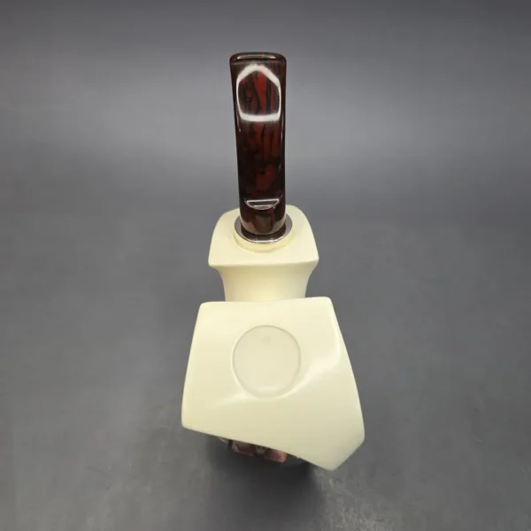 MBSD Meerschaum Silver Smooth Sculptural Sitter Reverse Calabash Block Meerschaum Pipe, New - Image 10