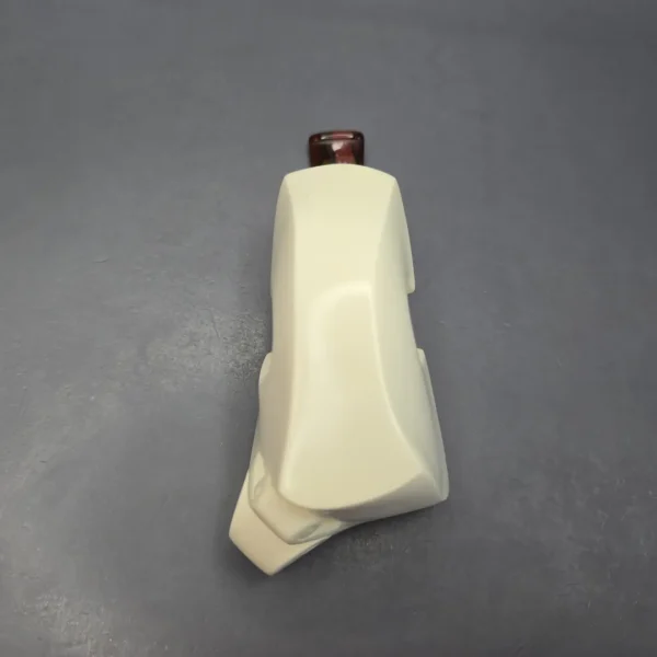 MBSD Meerschaum Silver Smooth Sculptural Sitter Reverse Calabash Block Meerschaum Pipe, New - Image 11
