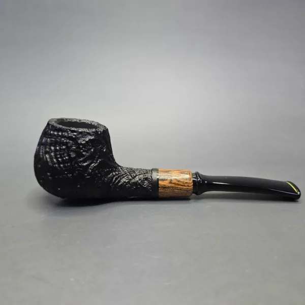MBSD Briars by Piero Vitale Vintage Sandblasted Author w/ Olivewood, Briar Pipe, New - Image 8