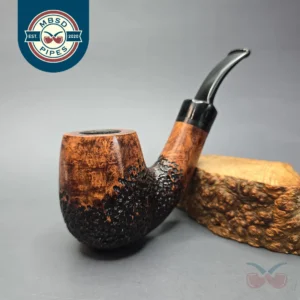 Nording Giant Classic C Partially Rusticated Bent Billiard Estate Briar Pipe, Unsmoked