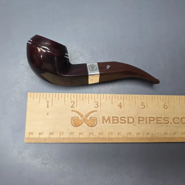 Peterson Irish Harp 80s Smooth Bent Bulldog w/ Silver Briar Pipe, New - Image 12
