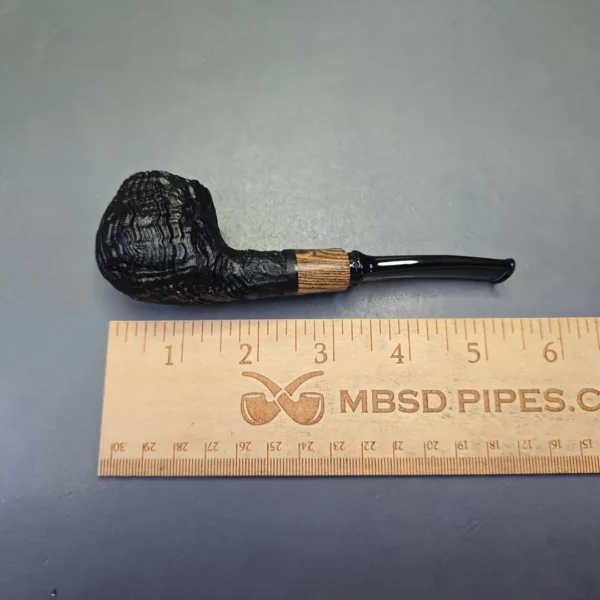 MBSD Briars by Piero Vitale Vintage Sandblasted Author w/ Olivewood, Briar Pipe, New - Image 10