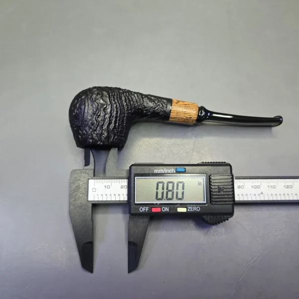 MBSD Briars by Piero Vitale Vintage Sandblasted Author w/ Olivewood, Briar Pipe, New - Image 11